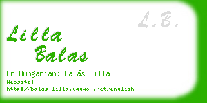 lilla balas business card